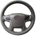111Loncky Auto Dark Gray Genuine Leather Custom Fit Steering Wheel Covers for Toyota Land Cruiser V8 2016 2017 2018 2019 2020 2021 Land Cruiser Prado 2018 Accessories