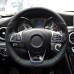 111Loncky Auto Custom Fit Black Genuine Leather Black Suede Steering Wheel Cover for Mercedes Benz C300 C400 C450 / CLA250 CLS400 CLS550 / Mercedes Benz GLC300 GLE400 / SL450 SL550 / SLC300 Accessories