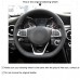 111Loncky Auto Custom Fit Black Genuine Leather Black Suede Steering Wheel Cover for Mercedes Benz C300 C400 C450 / CLA250 CLS400 CLS550 / Mercedes Benz GLC300 GLE400 / SL450 SL550 / SLC300 Accessories