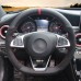 111Loncky Auto Custom Fit Black Genuine Leather Black Suede Steering Wheel Cover for Mercedes Benz C300 C400 C450 / CLA250 CLS400 CLS550 / Mercedes Benz GLC300 GLE400 / SL450 SL550 / SLC300 Accessories