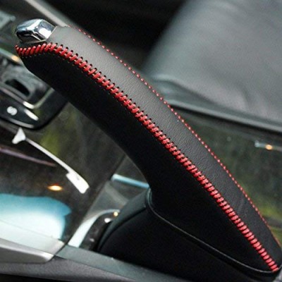 Loncky Car Black Genuine Leather Custom Fit Handbrake Cover for Honda Acura TSX Interior Accessories