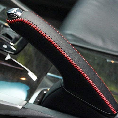 Loncky Car Black Genuine Leather Custom Fit Handbrake Cover For Honda Acura Tsx Interior Accessories - Leather Seat Covers For Acura Tsx