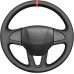 111Loncky Custom Hand Stitched OEM Black Genuine Leather DIY Steering Wheel Cover for Honda Fit 2014 Vezel 2015 2016 2017 Car Interior Accessories