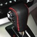 111Loncky Black Genuine Leather Car Custom Stitched Gear Shift Knob Cover for Honda CRV 2012 2013 2014 Automatic Accessories 