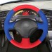 111Loncky Auto Custom Fit OEM Beige Leather Blue Red Suede Leather Steering Wheel Covers for Honda S2000 2000-2005 2006 2007 2008 2009 Honda Civic Si 2002 2003 2004 2005 Acura RSX 2002-2006 Accessories