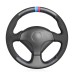 111Loncky Auto Custom Fit OEM Black Genuine Leather Suede Steering Wheel Covers for Honda S2000 2000-2005 2006 2007 2008 2009 Honda Civic Si 2002 2003 2004 2005 Acura RSX 2002-2006 Accessories