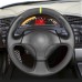 111Loncky Auto Custom Fit OEM Black Genuine Leather Suede Steering Wheel Covers for Honda S2000 2000-2005 2006 2007 2008 2009 Honda Civic Si 2002 2003 2004 2005 Acura RSX 2002-2006 Interior Accessories