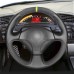 111Loncky Auto Custom Fit OEM Black Genuine Leather Suede Steering Wheel Covers for Honda S2000 2000-2005 2006 2007 2008 2009 Honda Civic Si 2002 2003 2004 2005 Acura RSX 2002-2006 Accessories