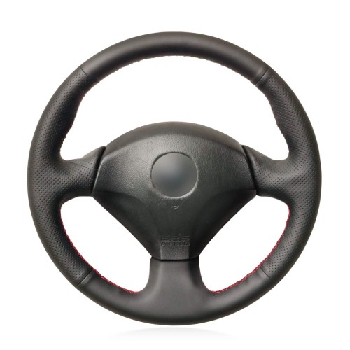 Loncky Auto Custom Fit OEM Black Genuine Leather Steering Wheel Covers for Honda S2000 2000-2005 2006 2007 2008 2009 Honda Civic Si 2002 2003 2004 2005 Acura RSX 2002-2006 Interior Accessories 