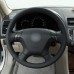 111Loncky Car Custom Fit OEM Black Genuine Leather Steering Wheel Cover for Honda Accord 7 2003-2007 Odyssey 2005 2006 2007 2008 2009 2010