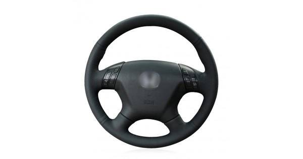 Loncky Car Custom Fit OEM Black Genuine Leather Steering Wheel Cover