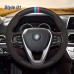 111Loncky Auto Custom Fit OEM Black Genuine Leather Black Suede Steering Wheel Cover For BMW G30 530i 540i 520d 530e 2016-2018 G32 630i 630d 2017 2018 G11 G12 730Li 740Li 750Li 2016-2018 Accessories