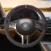 111Loncky Auto Black Suede Custom Steering Wheel Cover for BMW E39 E46 325i E53 X5 Interior Accessories Parts 