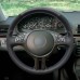 111Loncky Auto Black Suede Custom Steering Wheel Cover for BMW E39 E46 325i E53 X5 Interior Accessories Parts 