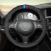 111 Loncky Black Genuine Leather Custom Steering Wheel Cover for BMW E46 E39 330i 540i 525i 530i 330Ci M3 2001-2003 Interior Accessories