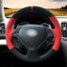Loncky Auto Black Suede Red Genuine Leather Custom Steering Wheel Covers for Infiniti G37 Q60 QX50 G35 EX35 EX25 EX37 Q40 Infiniti IPL G Sedan Suv Accessories