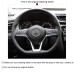 111Loncky Auto Custom Fit Black Genuine Leather Black Suede Steering Wheel Cover for Nissan X-Trail 2017-2019 Qashqai 2018 Rogue (Sport) 2017 2018 2019 Leaf 2018 Kicks 2018 Micra 2017 2018 2019 Altima 2019 Accessories 