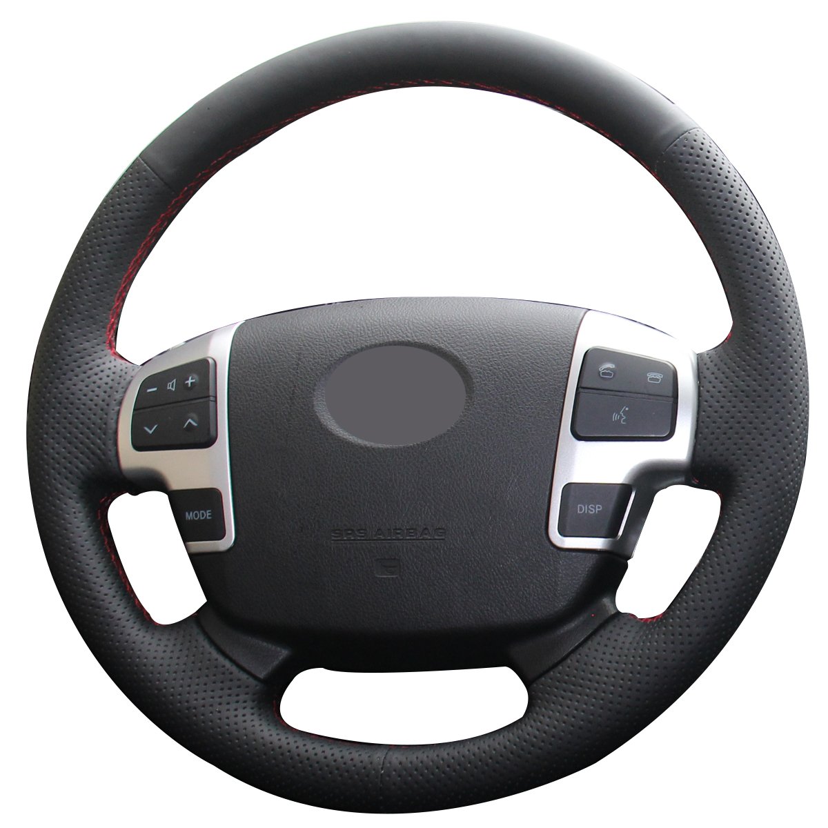 Loncky Auto Genuine Leather Auto Custom Steering Wheel Covers for 2008