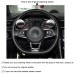  Loncky Black Suede Black Leather Auto Custom Steering Wheel Covers for 2015 2016 2017 2018 2019 VW Jetta GLI 2015 2016 2017 2018 2019 VW Golf R 2015 2016 2017 2018 2019 VW Golf 7 MK7 Golf GTI  Interior Accessories Parts