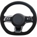 111 Loncky Black Suede Black Leather Auto Custom Steering Wheel Covers for 2015 2016 2017 2018 2019 VW Jetta GLI 2015 2016 2017 2018 2019 VW Golf R 2015 2016 2017 2018 2019 VW Golf 7 MK7 Golf GTI  Interior Accessories Parts