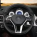 111Loncky Auto Custom Fit Black Genuine Leather Black Suede Steering Wheel Cover for Mercedes Benz C350 C250 C300 / CLA250 CLS550 / E250 E350 E400 E550 / GLA45 AMG / SL550 SL400 SLK250 SLK300 SLK350 Accessories