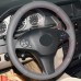 111Loncky Auto Custom Fit Black Genuine Leather Black Suede Steering Wheel Cover for Mercedes Benz C180 C200 C350 C300 CLS 280 300 350 500 GLK 300 2008-2010 Accessories