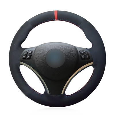 Loncky Auto Black Suede Custom Fit Car Steering Wheel Cover for BMW 128i 135i BMW 325i 328i BMW 328 xi BMW 328 i xDrive BMW 330 xi BMW 335i 335 xi BMW 335 d BMW 335 i xDrive Accessories Parts