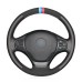 111Loncky Auto Black Genuine Leather Steering Wheel Cover for BMW F30 316i 320i 328i Accessories