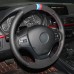 111Loncky Auto Black Genuine Leather Steering Wheel Cover for BMW F30 316i 320i 328i Accessories