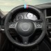 111 Loncky Black Suede Genuine Leather Custom Steering Wheel Cover for BMW E46 E39 330i 540i 525i 530i 330Ci M3 2001-2003 Interior Accessories