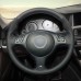 Loncky Auto Custom Black Genuine Leather Black Suede Steering Wheel Cover for BMW E46 E39 330i 540i 525i 530i 330Ci M3 2001 2002 2003 Accessories