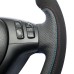 Loncky Auto Custom Black Genuine Leather Black Suede Steering Wheel Cover for BMW E46 E39 330i 540i 525i 530i 330Ci M3 2001 2002 2003 Accessories