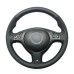 111Loncky Auto Custom Black Genuine Leather Black Suede Steering Wheel Cover for BMW E46 E39 330i 540i 525i 530i 330Ci M3 2001 2002 2003 Accessories