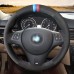 111Loncky Auto Black Suede Steering Wheel Covers for BMW E92 M3 2013 2012 2011 2010 2009 / 2011 BMW 1 Series M Interior Accessories Parts