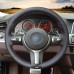 111Loncky Auto Black Genuine Leather Custom Steering Wheel Cover for BMW F87 M2 2016-2018 / F80 M3 2015 2016 2017 2018 / F82 M4 2015-2018 / M5 2014-2017 / F12 F13 M6 / F85 X5 M / F86 X6 M / F33 / F30 M Sport Accessories