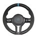 111Loncky Auto Black Genuine Leather Black Suede Custom Steering Wheel Cover for BMW F87 M2 2016-2018 / F80 M3 2015 2016 2017 2018 / F82 M4 2015-2018 / M5 2014-2017 / F12 F13 M6 / F85 X5 M / F86 X6 M / F33 / F30 M Sport Accessories