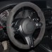 111 Loncky Black Genuine Leather Custom Steering Wheel Cover for BMW F87 M2 2016-2018 / F80 M3 2015 2016 2017 2018 / F82 M4 2015-2018 / M5 2014-2017 / F12 F13 M6 / F85 X5 M / F86 X6 M / F33 / F30 M Sport Accessories