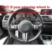 111 Loncky Black Genuine Leather Custom Steering Wheel Cover for BMW F87 M2 2016-2018 / F80 M3 2015 2016 2017 2018 / F82 M4 2015-2018 / M5 2014-2017 / F12 F13 M6 / F85 X5 M / F86 X6 M / F33 / F30 M Sport Accessories