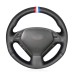 111Loncky Auto Black Genuine Leather Custom Steering Wheel Cover for Infiniti G37/ Infiniti G35/ Infiniti EX35 /Infiniti EX25/ Infiniti EX37/ Infiniti Q60/ Infiniti QX50/ Infiniti Q40/ Infiniti IPL G Accessories