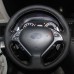 Loncky Auto Black Genuine Leather Custom Steering Wheel Cover for Infiniti G37/ Infiniti G35/ Infiniti EX35 /Infiniti EX25/ Infiniti EX37/ Infiniti Q60/ Infiniti QX50/ Infiniti Q40/ Infiniti IPL G Accessories
