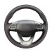 Loncky Auto Custom Fit Black Genuine Leather Black Suede Steering Wheel Cover for Hyundai Kona 2017 2018 2019 Accessories