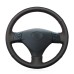 111Loncky Auto Black Genuine Leather Custom Fit Steering Wheel Covers for Lexus RX330 RX400h RX400 2004 2005 2006 2007 Toyota Corolla Verso 2006 Camry 2004 2005 2006 Accessories