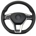 111Loncky Auto Black Genuine Leather Black Suede Custom Steering Wheel Covers for Mercedes Benz C350 C250 C300 CLA250 CLS550 E250 E350 E400 E550 GLA45 AMG SL550 SL400 SLK250 SLK300 SLK350 Accessories