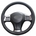 111Loncky Auto Custom Fit OEM Black Genuine Leather Black Suede Steering Wheel Cover for 2014-2016 Subaru Forester /2013-2015 Subaru XV Crosstrek /2012-2014 Subaru Legacy /2012 2013 2014 2015 Subaru Impreza Accessories