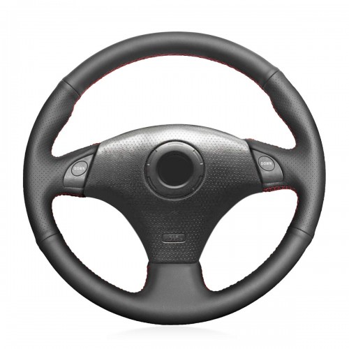 Loncky Auto Black Genuine Leather Custom Steering Wheel Covers for Toyota RAV4 1998-2003 Corolla 2001 Celica 1998-2005 MR2 2000-2004 Lexus IS200 IS300 1999-2005 Accessories