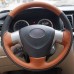 111Loncky Auto Genuine Leather Car Steering Wheel Cover for 2009 2010 2011 2012 2013 Toyota Corolla LE 2009 2010 Toyota Corolla XLE 2012 2013 Corolla L 2009 2010 Toyota Corolla S Matrix Accessories