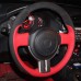 111Loncky Black Genuine Leather Black Suede Auto Custom steering wheel covers for Scion FR-S 2013 2014 2015 2016 Subaru BRZ 2013 2014 2015 2016 / Toyota 86 Accessories